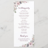 Dusty rose boho fleuri programme de mariage rustiq (Dos)