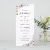 Dusty rose boho fleuri programme de mariage rustiq (Debout devant)