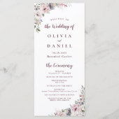 Dusty rose boho fleuri programme de mariage rustiq (Devant)