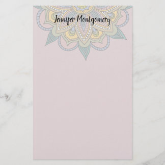 Dusty Rose BoHo Mandala papeterie personnalisée