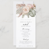 Dusty Rose Boho Pampas Programme de cérémonie de g (Devant)