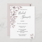 Dusty rose botanique invitation à la douche nuptia (Devant / Derrière)