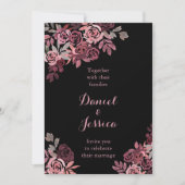 Dusty Rose Bourgogne Faire-part de mariage (Devant)