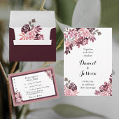 Dusty Rose Bourgogne Faire-part de mariage