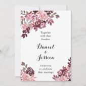 Dusty Rose Bourgogne Faire-part de mariage (Devant)