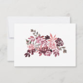 Dusty Rose Bourgogne Floral Mariage Carte de remer (Dos)