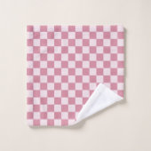Dusty rose checkerboard pattern (Gant de toilette)