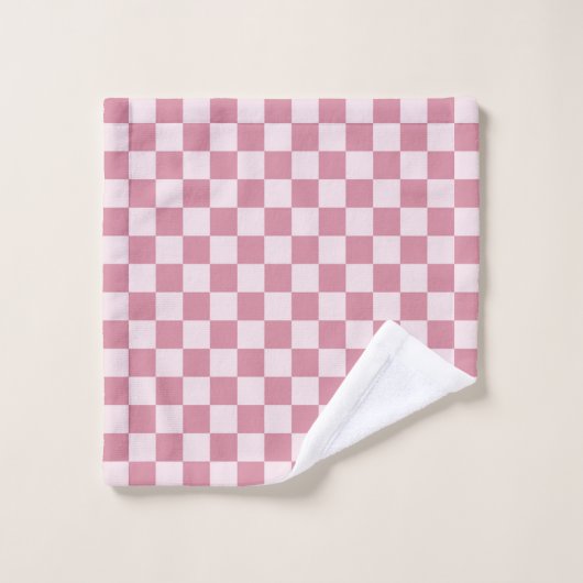 Dusty rose checkerboard pattern (Gant de toilette)