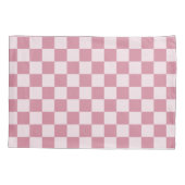 Dusty rose checkerboard pattern kussensloop (Achterkant-Links)