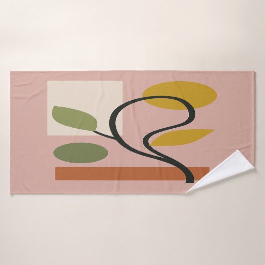 Dusty Rose Contemporary Geometric Badhanddoek (Badhanddoek)