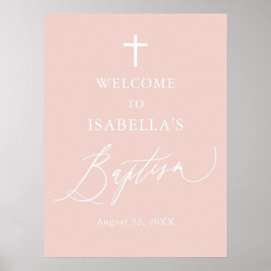 Dusty rose Croix blanche fille Affiche de bienvenu (Devant)