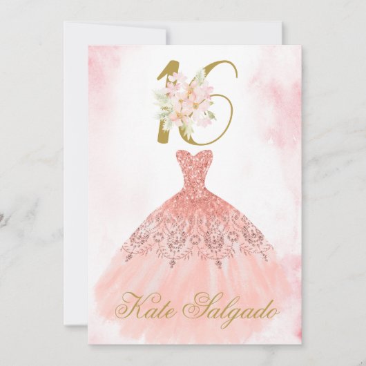 Dusty rose doux 16 invitation (Devant)