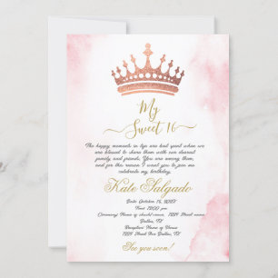 Dusty rose doux 16 invitation