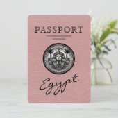 Dusty Rose Egypt Passport Wedding Save the Date (Debout devant)