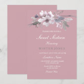 Dusty rose élégant Floral Sweet 16 Invitation (Devant / Derrière)