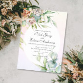 Dusty rose enchantée Garden Wedding Invitation