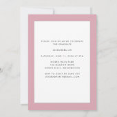 Dusty Rose Enfin Faire-part de diplôme de photogra (Dos)