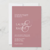 Dusty Rose et Faire-part de mariage de script Crea (Devant)