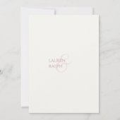 Dusty Rose et Faire-part de mariage de script Crea (Dos)