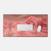 "Dusty Rose Fall Leaves Desk Mat - Minimal Soft Au (Clavier et souris)