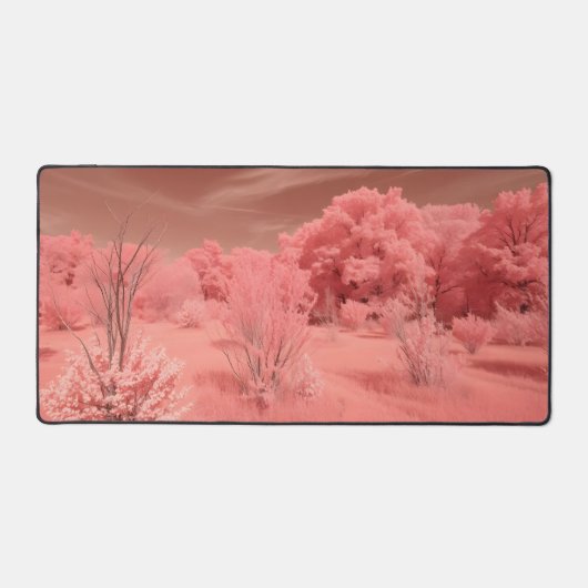 "Dusty Rose Fall Leaves Desk Mat - Minimal Soft Au (Recto)