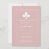 Dusty Rose Fleur de Lis Faire-part de mariage (Devant)