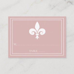 Dusty Rose Fleur de Lis Mariage Cartes de Place