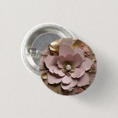 Dusty Rose Floral - Button (Voorkant /achterkant)