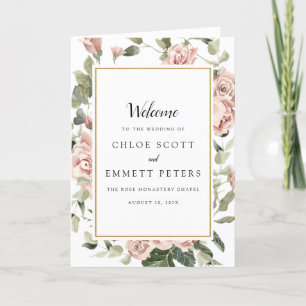 Dusty Rose Floral Mariage programme de livret