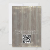 Dusty Rose Floral Mason Jar Rustic QR Code Wedding Kaart (Achterkant)