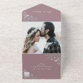 Dusty Rose Floral Photo Faire-part de mariage (Dehors)