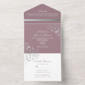 Dusty Rose Floral Photo Faire-part de mariage (À l'intérieur)