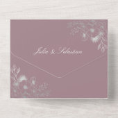 Dusty Rose Floral Photo Faire-part de mariage (Verso)