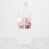 Dusty Rose Floral Water Bottle Étiquette (Dos)