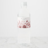 Dusty Rose Floral Water Bottle Étiquette (Devant)