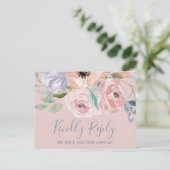 Dusty Rose Florals Chanson Demande Carte postale R (Debout devant)
