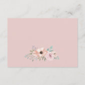 Dusty Rose Florals Mariage Détails Carte (Dos)