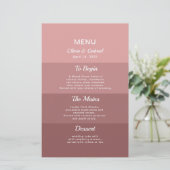 Dusty rose foncé rougir élégant menu de mariage él (Debout devant)