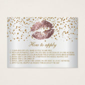 Dusty Rose Glitter Lips Application Instructions Visitekaartjes (Voorkant)