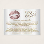 Dusty Rose Glitter Lips Application Instructions Visitekaartjes (Achterkant)
