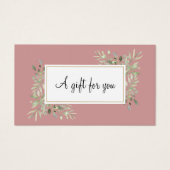 Dusty Rose Gold Greenery Business Gift Certificate (Devant)