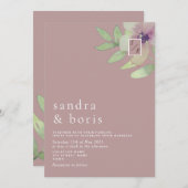 Dusty Rose Greenery Faire-part de mariage (Devant / Derrière)