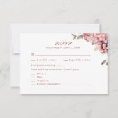 Dusty Rose Hydrangea Wedding RSVP Card (Devant)