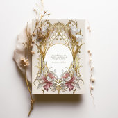 Dusty rose & or Faire-part de mariage florale