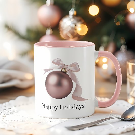 DUSTY ROSE ORNAMENT MUG FOR CHIC HOLIDAYS