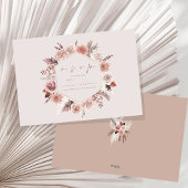 Dusty Rose Pampas Boho Wedding RSVP