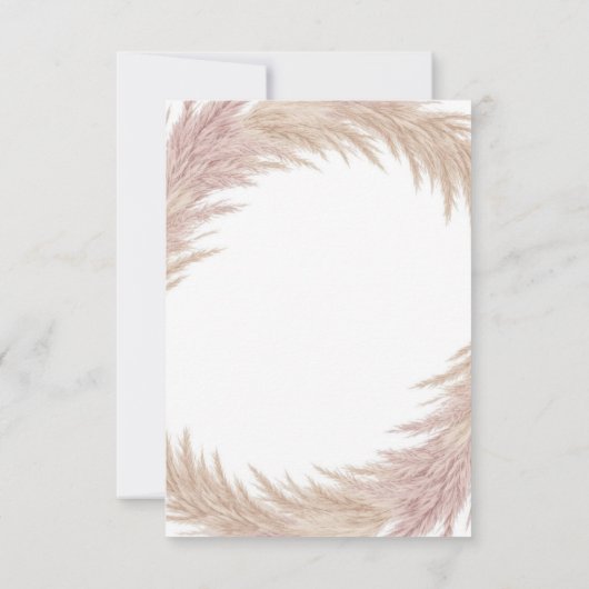 Dusty rose pampas grass RSVP card invitation (Dos)