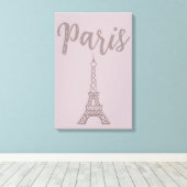 Dusty rose Paris Tour Eiffel Toile murale (Insitu (Plancher de Bois))
