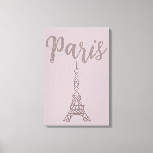 Dusty rose Paris Tour Eiffel Toile murale (Recto)