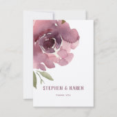 Dusty Rose Peony Elégant Carte de remerciements de (Devant)